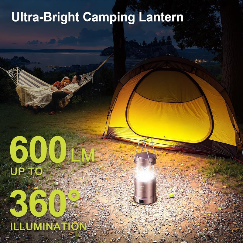 LET MY LED Camping Lantern for Power Outages, 3 Color Modes & Dimmable Battery Powered Lantern, IP65 Waterproof & Collapsible, Lanterns Flashlight Survival Kits for Emergency Hurricane Hiking, 4 Pack - Image 3